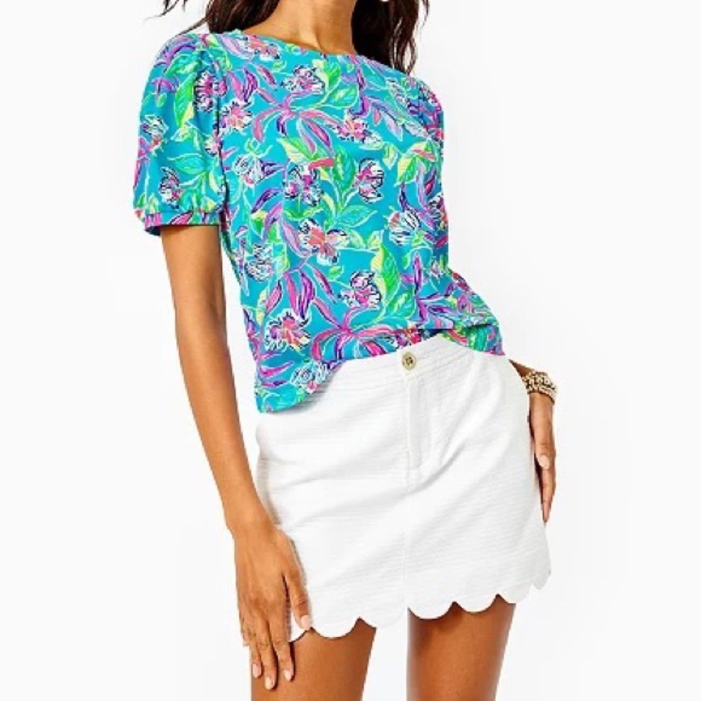 Lilly Pulitzer Colette Scallop Skort Resort White